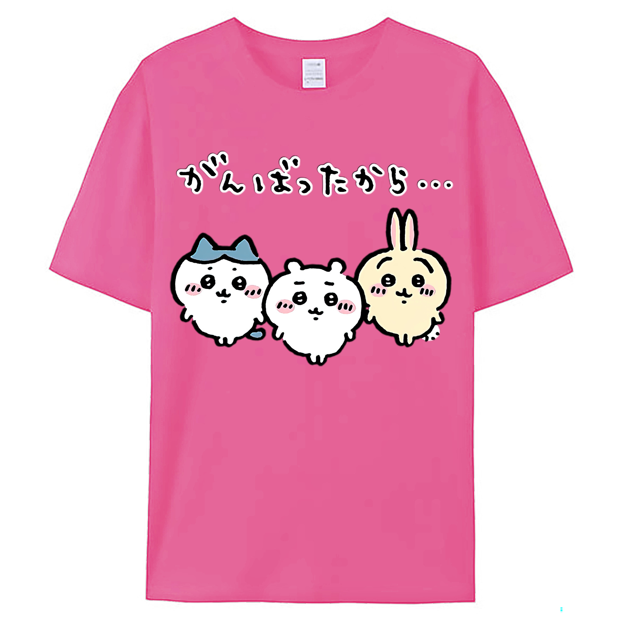 （画像用） ちいかわ ハチワレ Chii-kawa hachiware レディースカジュアルプリントTシャツ（綿100％）